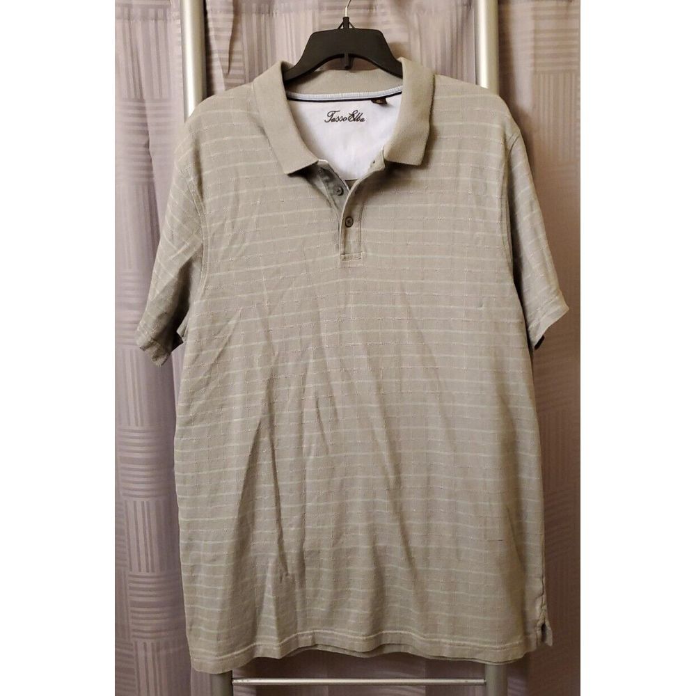 Tasso Elba Shirt Mens X Large Green Polo Short Sleeve Pullover Golf